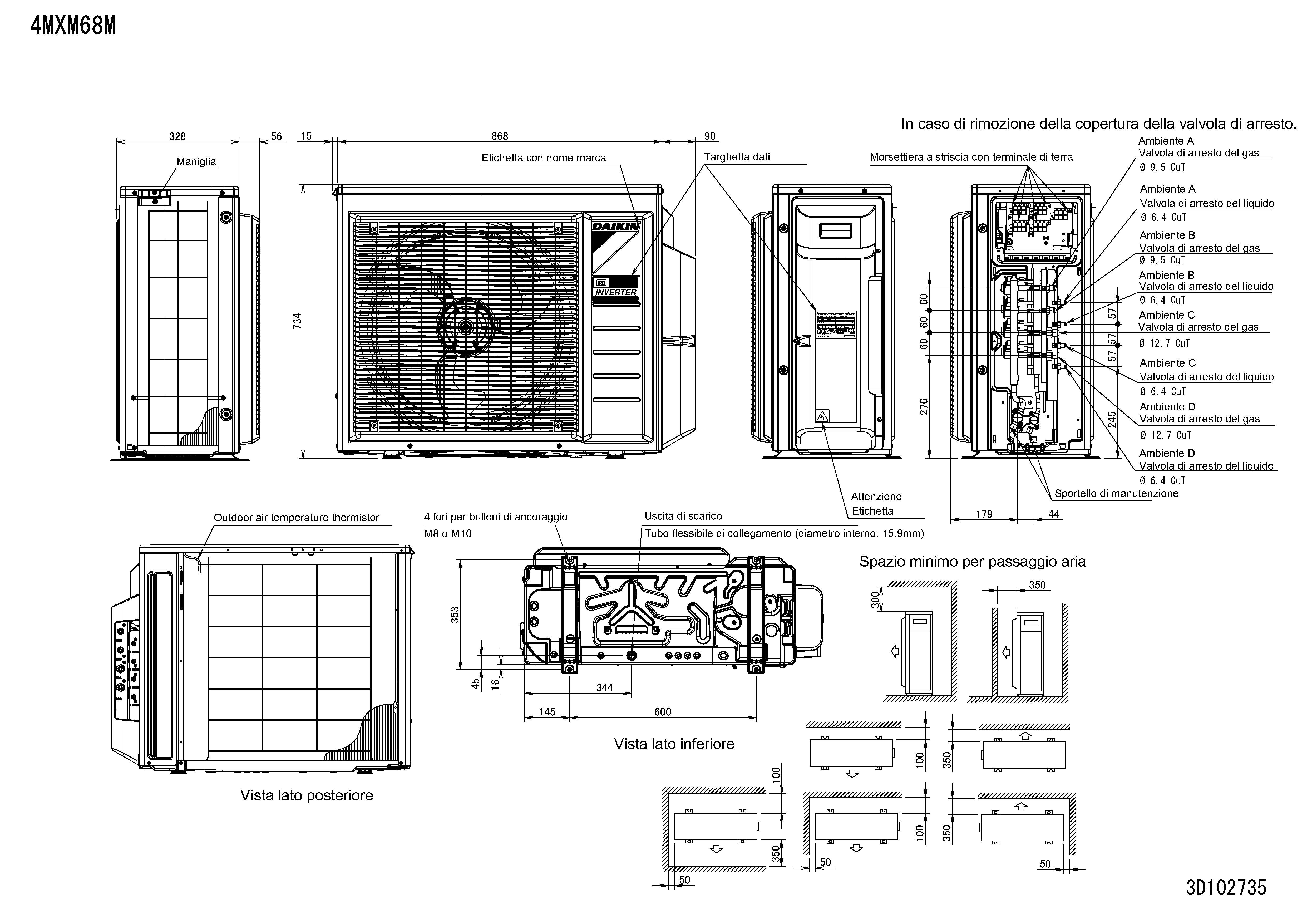 Unita Esterna Multisplit Daikin Attacchi Bluevolution Serie Mxm M